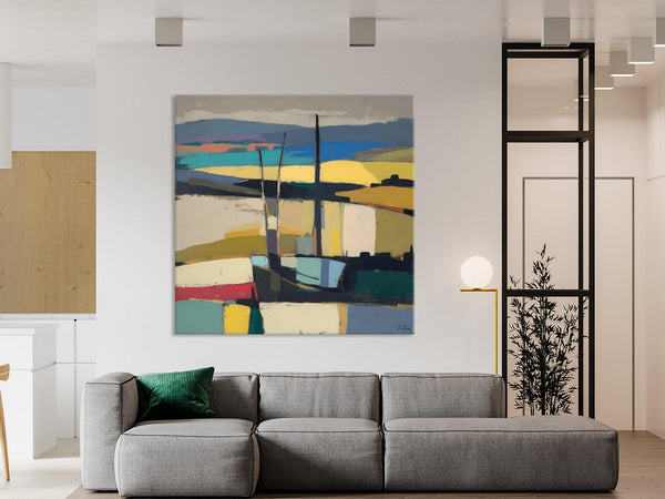 Landscape Canvas Art, Original Abstract Art, Hand Painted Canvas Art, Abstract Landscape Painting, Large Abstract Painting for Living Room-Art Painting Canvas