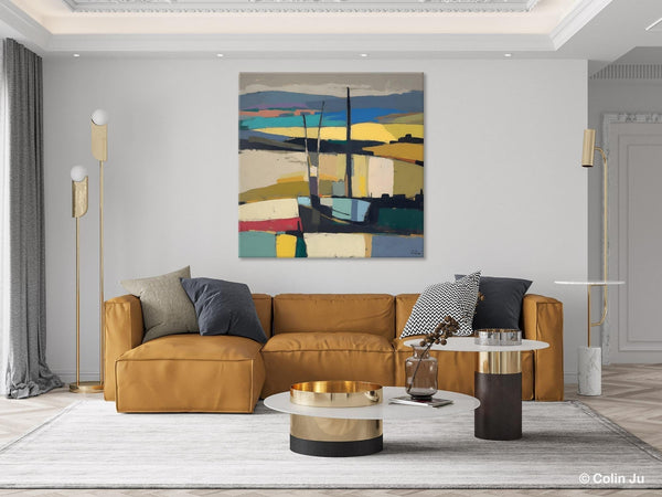Landscape Canvas Art, Original Abstract Art, Hand Painted Canvas Art, Abstract Landscape Painting, Large Abstract Painting for Living Room-Art Painting Canvas