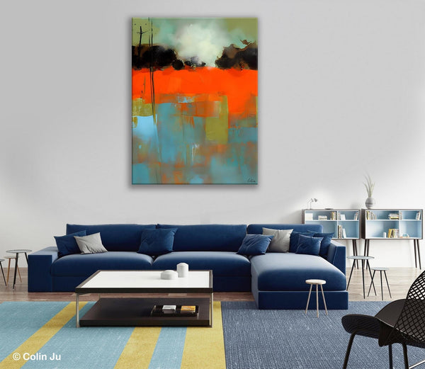 Landscape Canvas Art, Simple Modern Wall Art, Contemporary Acrylic Paintings, Original Abstract Paintings, Large Canvas Painting for Bedroom-Art Painting Canvas
