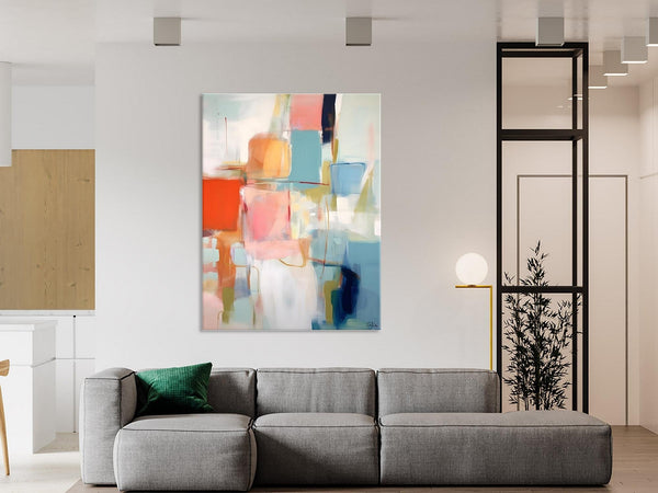 Hand Painted Canvas Art, Original Artowrk, Abstract Wall Paintings, Extra Large Paintings for Dining Room, Contemporary Wall Art Paintings-Art Painting Canvas