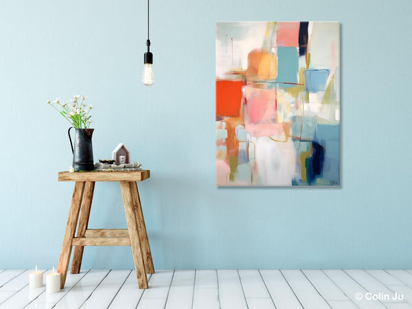 Hand Painted Canvas Art, Original Artowrk, Abstract Wall Paintings, Extra Large Paintings for Dining Room, Contemporary Wall Art Paintings-Art Painting Canvas