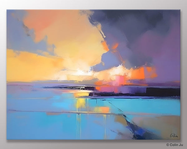 Extra Large Modern Wall Art Paintings, Acrylic Painting on Canvas, Landscape Paintings for Living Room, Original Landscape Abstract Painting-Art Painting Canvas