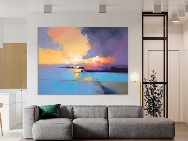 Extra Large Modern Wall Art Paintings, Acrylic Painting on Canvas, Landscape Paintings for Living Room, Original Landscape Abstract Painting-Art Painting Canvas