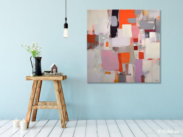 Modern Acrylic Artwork, Original Modern Paintings, Contemporary Canvas Art, Heavy Texture Canvas Art, Large Abstract Painting for Bedroom-Art Painting Canvas
