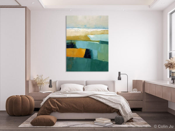 Large Geometric Abstract Painting, Landscape Canvas Paintings for Bedroom, Acrylic Painting on Canvas, Original Landscape Abstract Painting-Art Painting Canvas