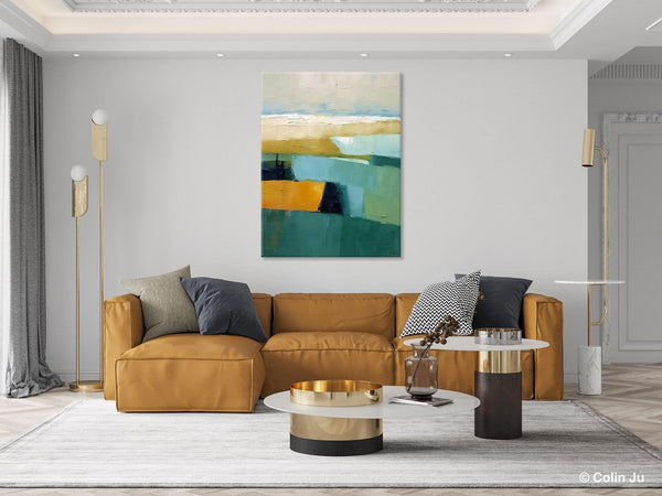 Large Geometric Abstract Painting, Landscape Canvas Paintings for Bedroom, Acrylic Painting on Canvas, Original Landscape Abstract Painting-Art Painting Canvas