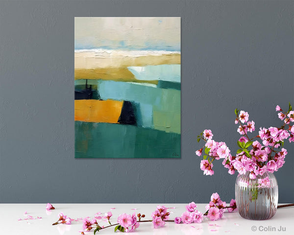 Large Geometric Abstract Painting, Landscape Canvas Paintings for Bedroom, Acrylic Painting on Canvas, Original Landscape Abstract Painting-Art Painting Canvas