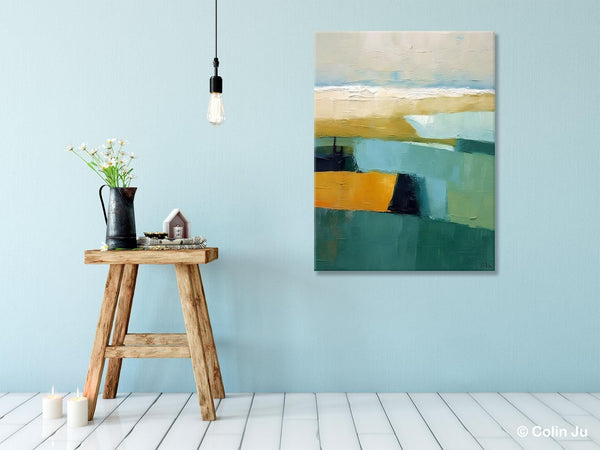 Large Geometric Abstract Painting, Landscape Canvas Paintings for Bedroom, Acrylic Painting on Canvas, Original Landscape Abstract Painting-Art Painting Canvas