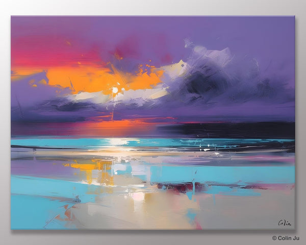 Abstract Landscape Paintings, Modern Abstract Wall Art, Extra Large Canvas Painting for Dining Room, Original Canvas Wall Art Paintings-Art Painting Canvas