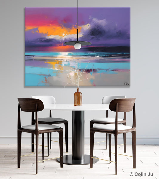 Abstract Landscape Paintings, Modern Abstract Wall Art, Extra Large Canvas Painting for Dining Room, Original Canvas Wall Art Paintings-Art Painting Canvas