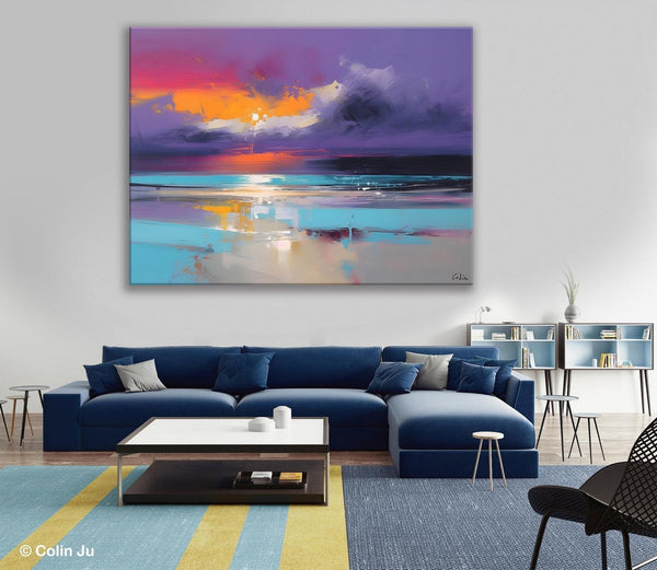 Abstract Landscape Paintings, Modern Abstract Wall Art, Extra Large Canvas Painting for Dining Room, Original Canvas Wall Art Paintings-Art Painting Canvas