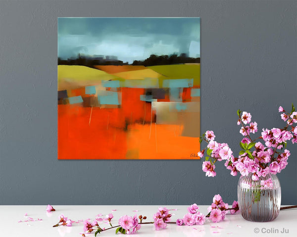 Original Landscape Wall Art Paintings, Oversized Modern Canvas Paintings, Modern Acrylic Artwork, Large Abstract Painting for Dining Room-Art Painting Canvas