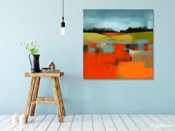 Original Landscape Wall Art Paintings, Oversized Modern Canvas Paintings, Modern Acrylic Artwork, Large Abstract Painting for Dining Room-Art Painting Canvas