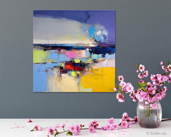 Landscape Abstract Paintings, Original Canvas Wall Art Paintings, Modern Canvas Painting for Dining Room, Acrylic Painting on Canvas-Art Painting Canvas