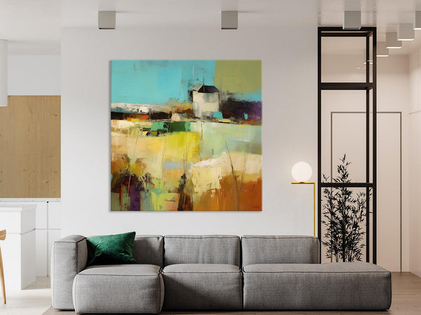 Landscape Canvas Paintings, Landscape Acrylic Art, Original Abstract Art, Hand Painted Canvas Art, Large Landscape Paintings for Living Room-Art Painting Canvas