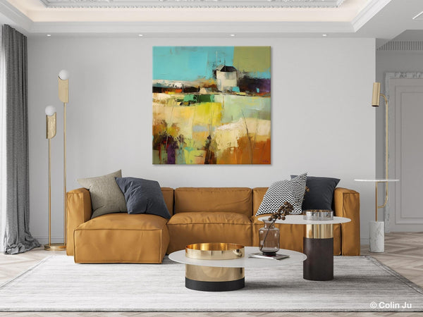 Landscape Canvas Paintings, Landscape Acrylic Art, Original Abstract Art, Hand Painted Canvas Art, Large Landscape Paintings for Living Room-Art Painting Canvas