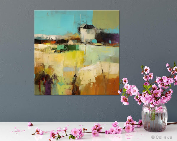 Landscape Canvas Paintings, Landscape Acrylic Art, Original Abstract Art, Hand Painted Canvas Art, Large Landscape Paintings for Living Room-Art Painting Canvas