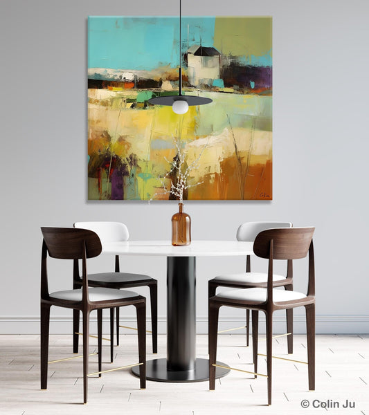 Landscape Canvas Paintings, Landscape Acrylic Art, Original Abstract Art, Hand Painted Canvas Art, Large Landscape Paintings for Living Room-Art Painting Canvas