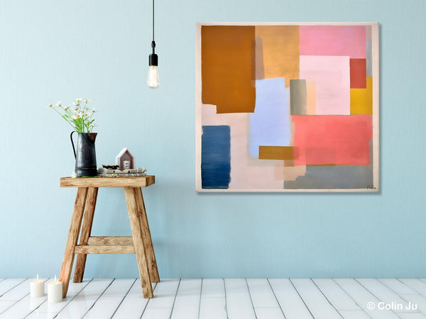 Original Abstract Art, Canvas Paintings for Sale, Large Modern Wall Art for Bedroom, Geometric Modern Acrylic Art, Contemporary Canvas Art-Art Painting Canvas