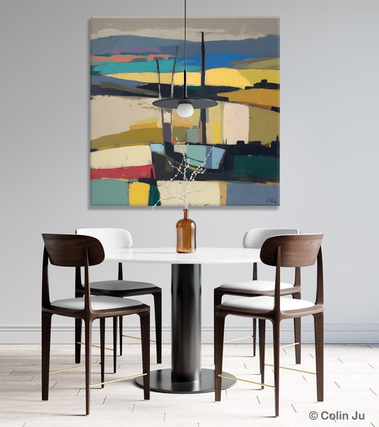 Landscape Canvas Art, Original Abstract Art, Hand Painted Canvas Art, Abstract Landscape Painting, Large Abstract Painting for Living Room-Art Painting Canvas