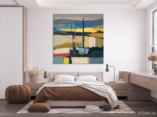 Landscape Canvas Art, Original Abstract Art, Hand Painted Canvas Art, Abstract Landscape Painting, Large Abstract Painting for Living Room-Art Painting Canvas