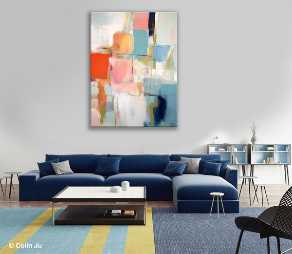 Hand Painted Canvas Art, Original Artowrk, Abstract Wall Paintings, Extra Large Paintings for Dining Room, Contemporary Wall Art Paintings-Art Painting Canvas