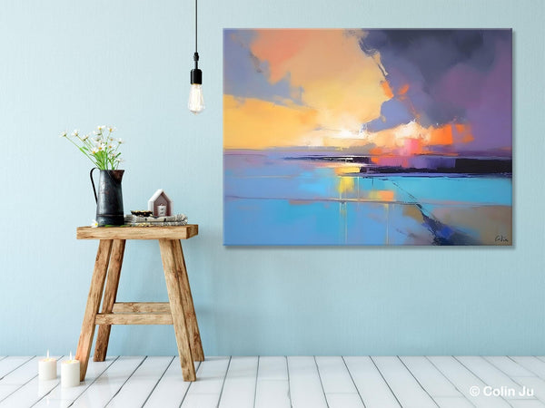 Extra Large Modern Wall Art Paintings, Acrylic Painting on Canvas, Landscape Paintings for Living Room, Original Landscape Abstract Painting-Art Painting Canvas