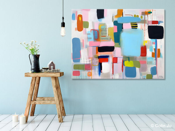 Original Abstract Art, Hand Painted Canvas Art, Modern Wall Art Ideas for Dining Room, Large Canvas Paintings, Contemporary Acrylic Painting-Art Painting Canvas