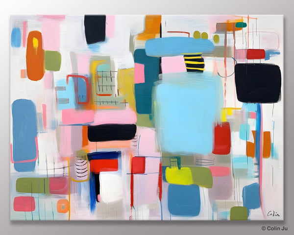 Original Abstract Art, Hand Painted Canvas Art, Modern Wall Art Ideas for Dining Room, Large Canvas Paintings, Contemporary Acrylic Painting-Art Painting Canvas