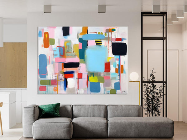 Original Abstract Art, Hand Painted Canvas Art, Modern Wall Art Ideas for Dining Room, Large Canvas Paintings, Contemporary Acrylic Painting-Art Painting Canvas