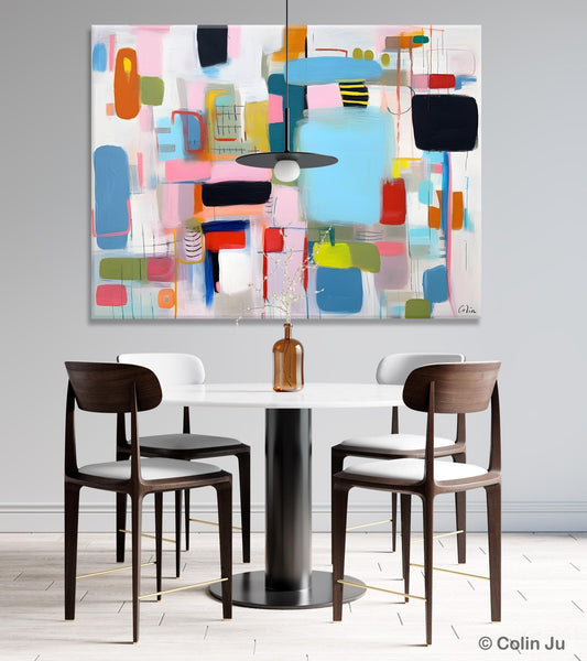 Original Abstract Art, Hand Painted Canvas Art, Modern Wall Art Ideas for Dining Room, Large Canvas Paintings, Contemporary Acrylic Painting-Art Painting Canvas
