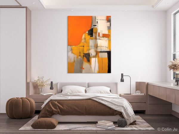 Large Paintings for Bedroom, Yellow Abstract Art Paintings, Large Contemporary Wall Art, Hand Painted Canvas Art, Original Modern Painting-Art Painting Canvas