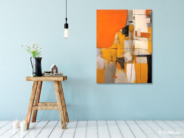 Large Paintings for Bedroom, Yellow Abstract Art Paintings, Large Contemporary Wall Art, Hand Painted Canvas Art, Original Modern Painting-Art Painting Canvas