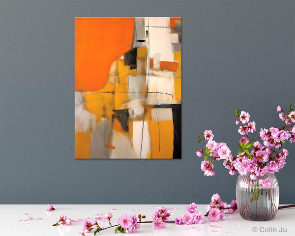 Large Paintings for Bedroom, Yellow Abstract Art Paintings, Large Contemporary Wall Art, Hand Painted Canvas Art, Original Modern Painting-Art Painting Canvas