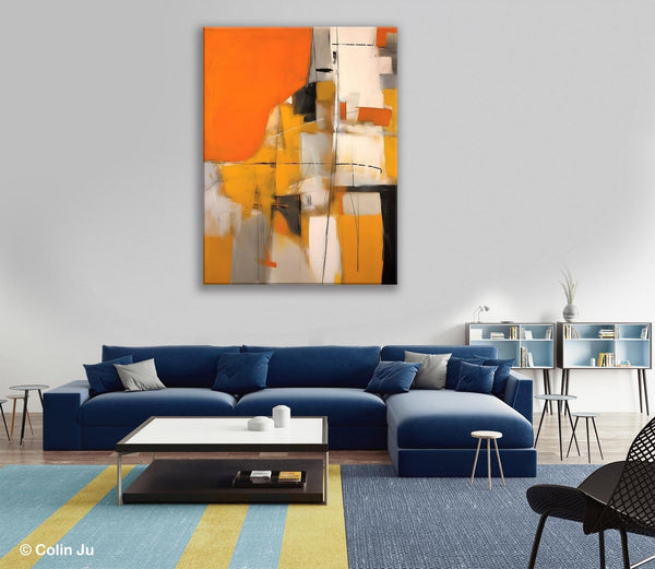 Large Paintings for Bedroom, Yellow Abstract Art Paintings, Large Contemporary Wall Art, Hand Painted Canvas Art, Original Modern Painting-Art Painting Canvas
