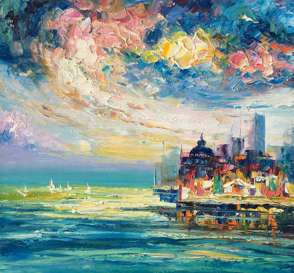 Original Landscape Paintings, Cityscape Painting, Custom Large Canvas Paintings, Modern Paintings on Canvas-Art Painting Canvas