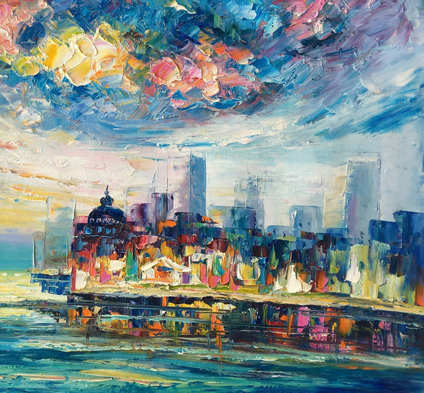 Original Landscape Paintings, Cityscape Painting, Custom Large Canvas Paintings, Modern Paintings on Canvas