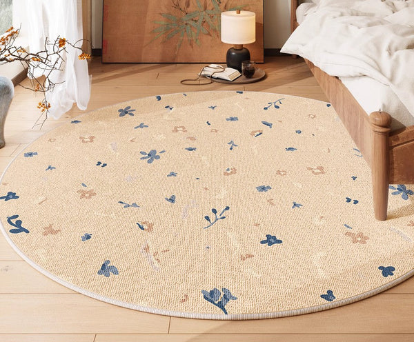 Bedroom Modern Round Rugs, Modern Rug Ideas for Living Room, Circular Modern Rugs under Chairs, Dining Room Contemporary Round Rugs