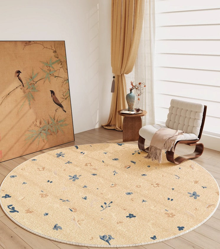 Bedroom Modern Round Rugs, Modern Rug Ideas for Living Room, Circular Modern Rugs under Chairs, Dining Room Contemporary Round Rugs