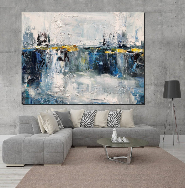 Living Room Wall Art Painting, Extra Large Acrylic Painting, Simple Modern Art, Palette Knife Paintings, Modern Contemporary Abstract Artwork-Art Painting Canvas
