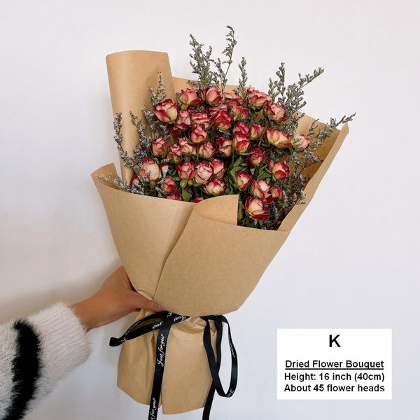 A Bouquet of Dried Rose Flowers, Dried Rose Flower Bouquet, Natural Dried Rose Flower Bunches, A Bunch Dried Rose Flowers, Red Yellow Purple Dried Rose Floral-Art Painting Canvas