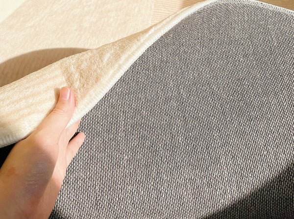 Abstract Contemporary Rugs for Bedroom, Modern Cream Color Rugs for Living Room, Modern Round Rugs under Coffee Table, Circular Rugs for Dining Table