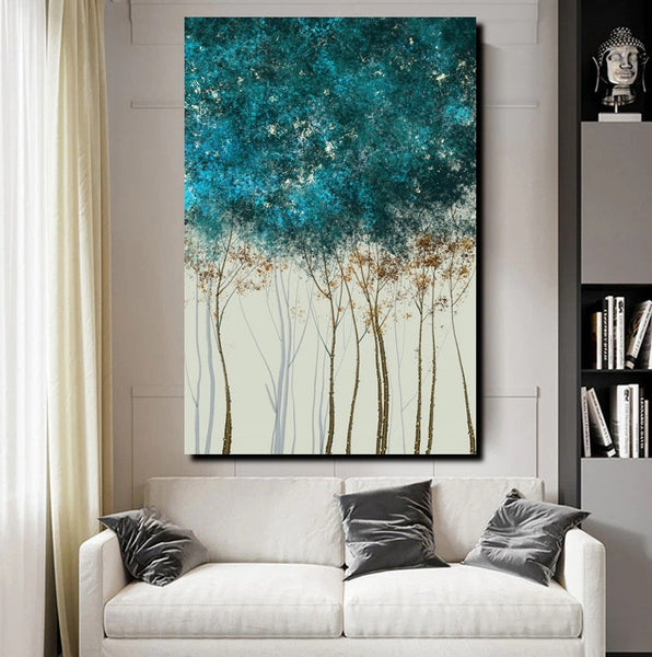 Dining Room Wall Art Ideas, Buy Canvas Art Online, Tree Paintings, Simple Modern Art, Simple Abstract Art, Large Acrylic Painting on Canvas-Art Painting Canvas