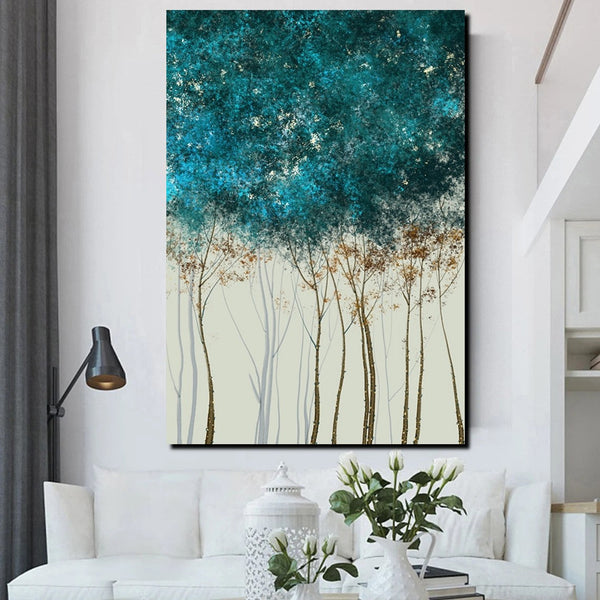 Dining Room Wall Art Ideas, Buy Canvas Art Online, Tree Paintings, Simple Modern Art, Simple Abstract Art, Large Acrylic Painting on Canvas-Art Painting Canvas
