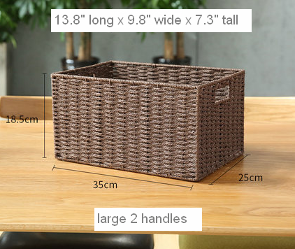 Large Woven Straw Storage Basket, Storage Basket for Bedroom, Rectangle Storage Basket, Picnic Storage Basket, Storage Basket for Toys-Art Painting Canvas
