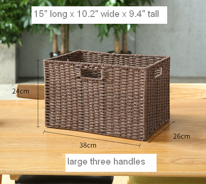 Large Woven Straw Storage Basket, Storage Basket for Bedroom, Rectangle Storage Basket, Picnic Storage Basket, Storage Basket for Toys-Art Painting Canvas