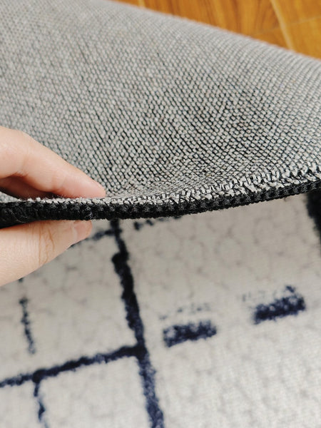 Modern Rugs for Living Room, Black Contemporary Modern Rugs, Modern Rugs for Dining Room, Abstract Contemporary Rugs Next to Bed-Art Painting Canvas