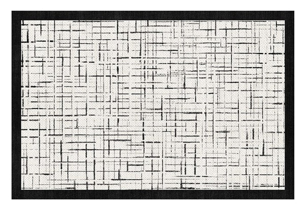 Modern Rugs for Living Room, Black Contemporary Modern Rugs, Modern Rugs for Dining Room, Abstract Contemporary Rugs Next to Bed-Art Painting Canvas