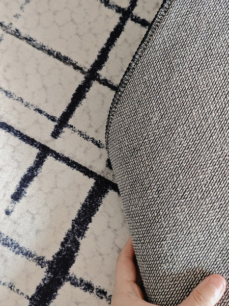 Modern Rugs for Living Room, Black Contemporary Modern Rugs, Modern Rugs for Dining Room, Abstract Contemporary Rugs Next to Bed-Art Painting Canvas