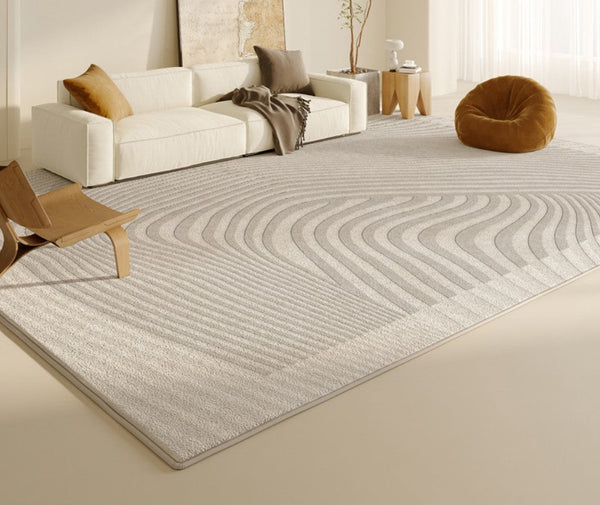 Abstract Geometric Modern Rugs, Contemporary Grey Rugs for Living Room, Bedroom Modern Rugs, Modern Rugs for Dining Room-Art Painting Canvas